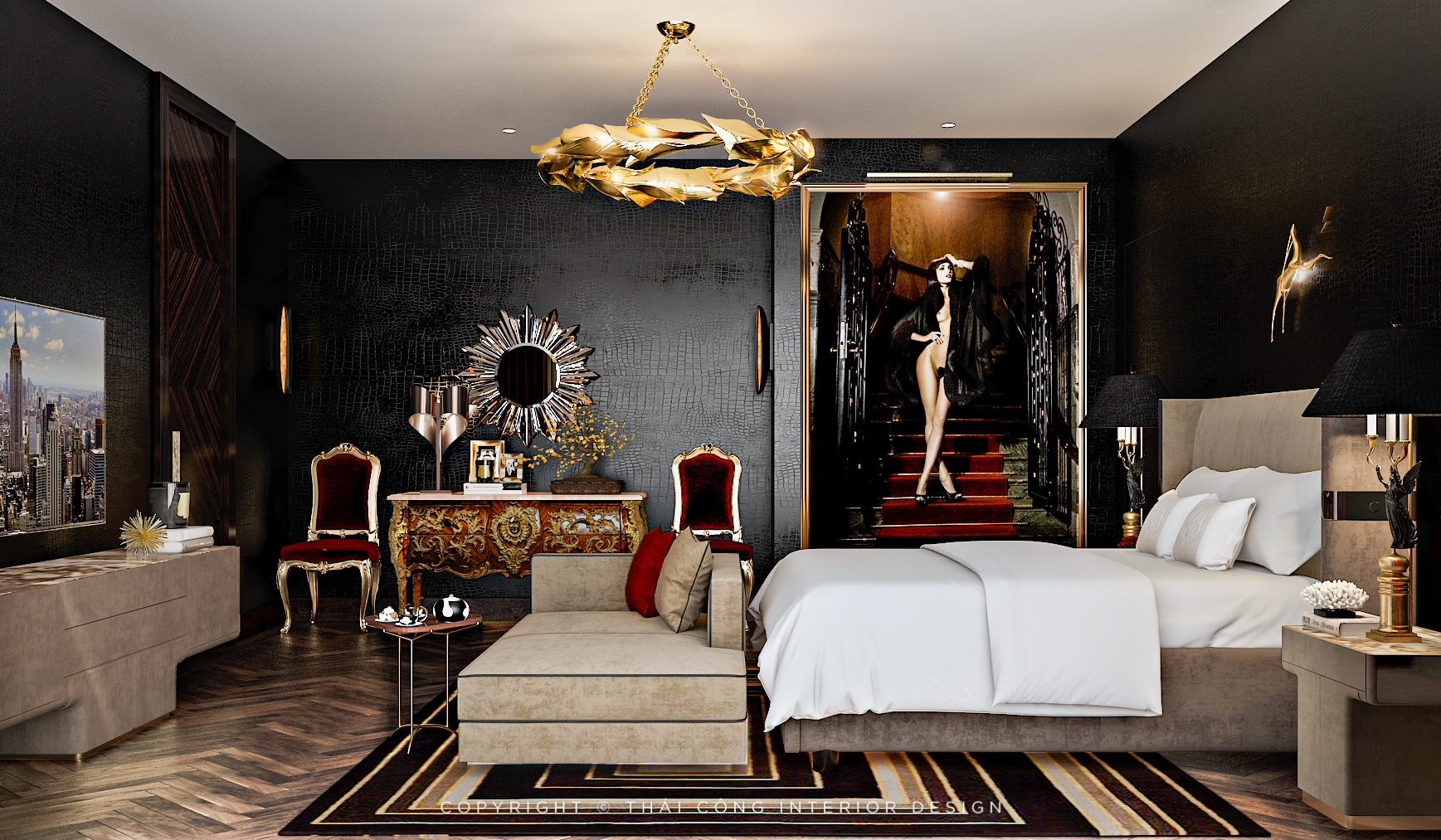 THE GLAMOURS BLACK APARTMENT - THÁI CÔNG Interior Design - The World of ...
