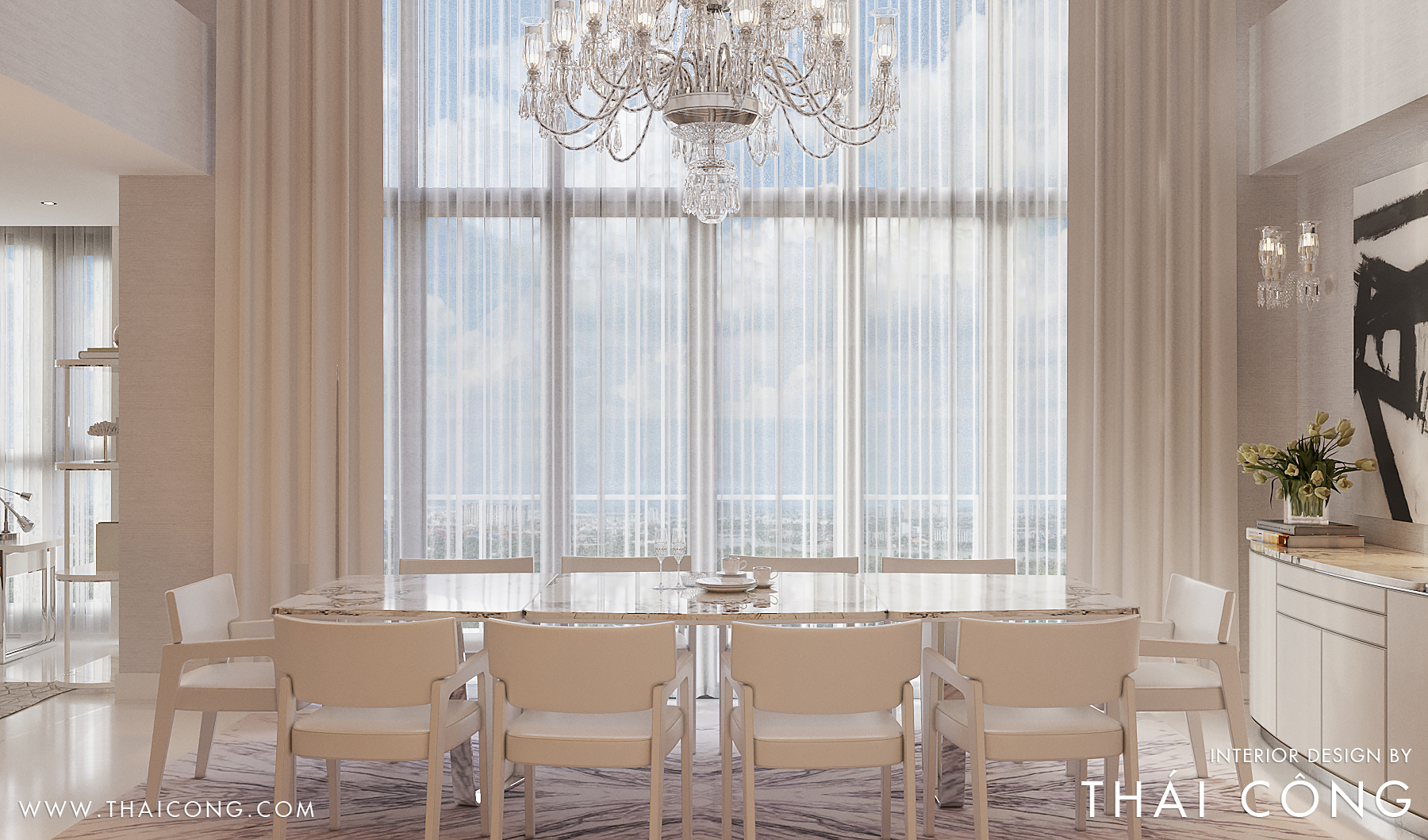 Image showcasing THE WHITE PENTHOUSE - THÁI CÔNG Interior Design - The World of Luxury ...