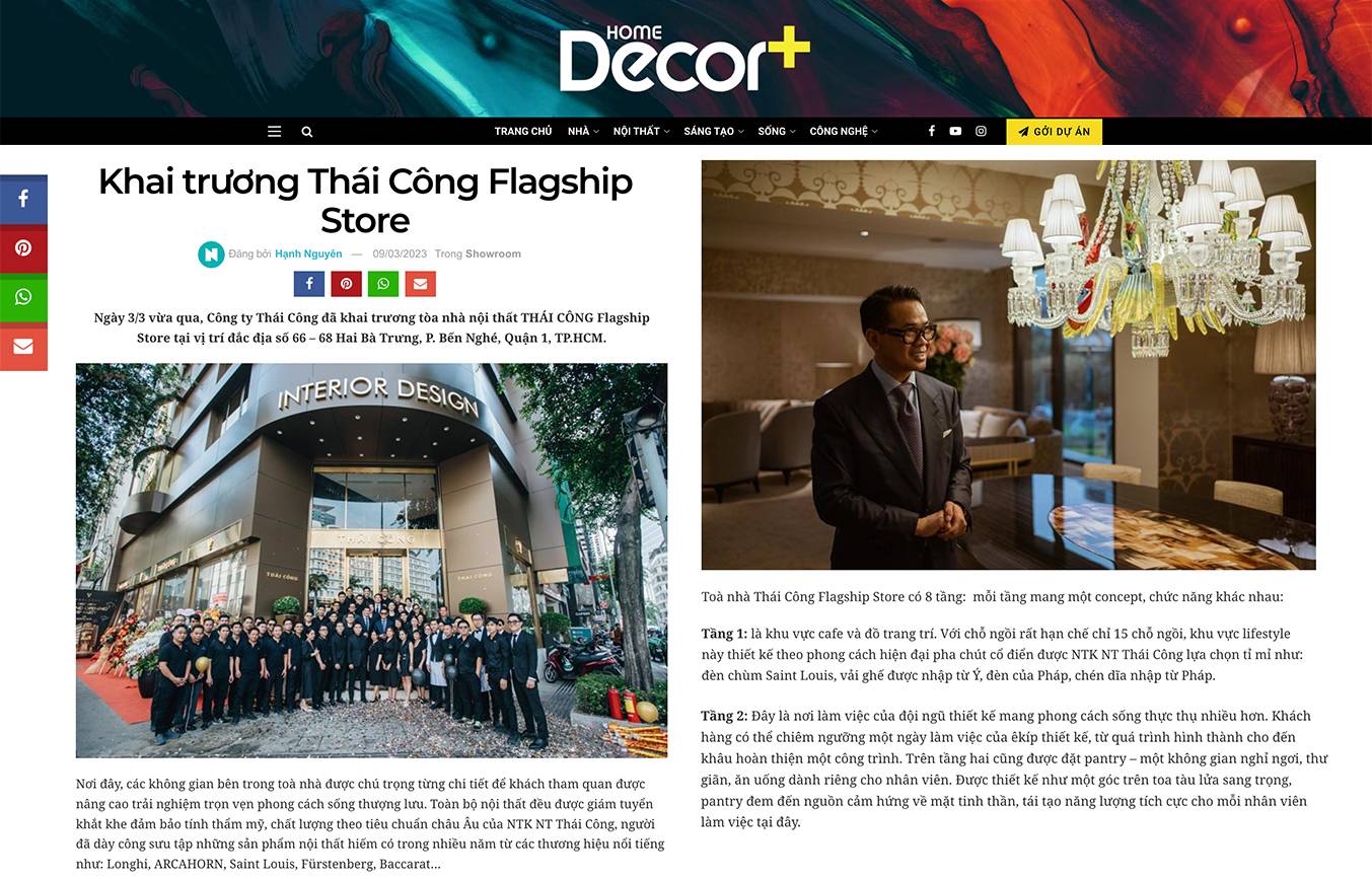 Khai trương Thái Công Flagship Store THÁI CÔNG Interior Design The